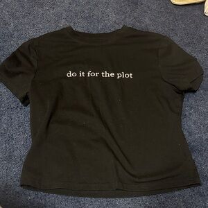 Black Graphic Tee with White Text